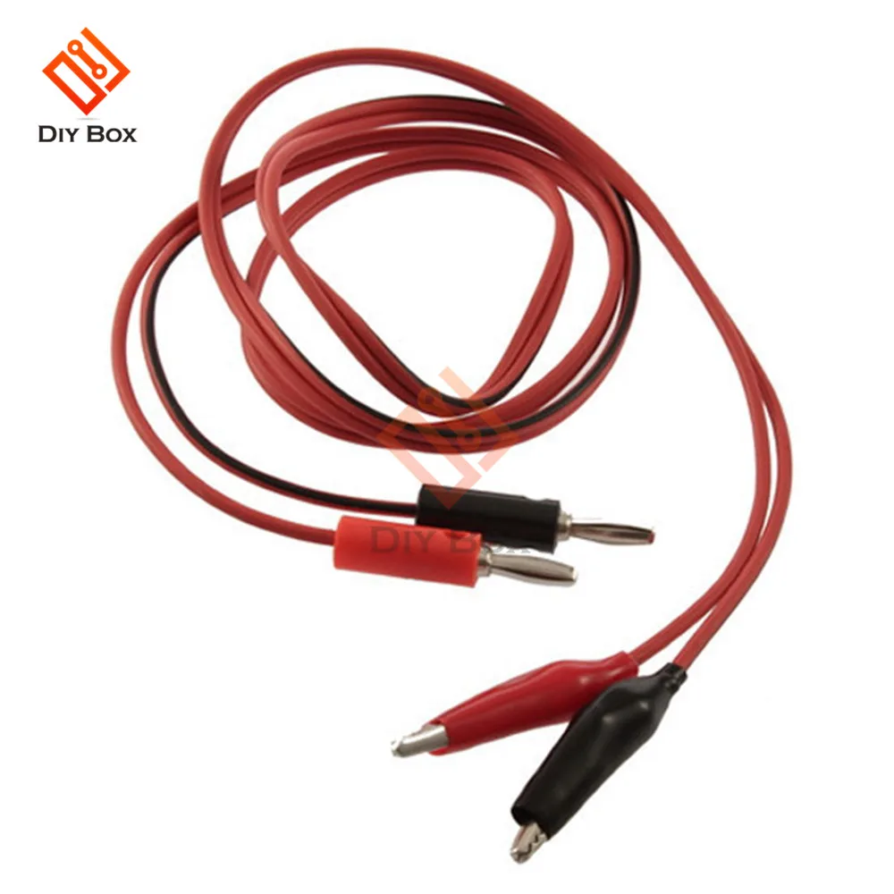 1 set Gold banana plug male to Small Test Hook Clip Cable Test Probes IC PCB 1M