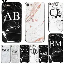 Yinuoda для iphone 7 6 X Чехол монограмма мрамор инициалы идеальный DIY чехол для телефона чехол для iphone 7X6 6S 8 Plus X 5 XS XR XSMAX