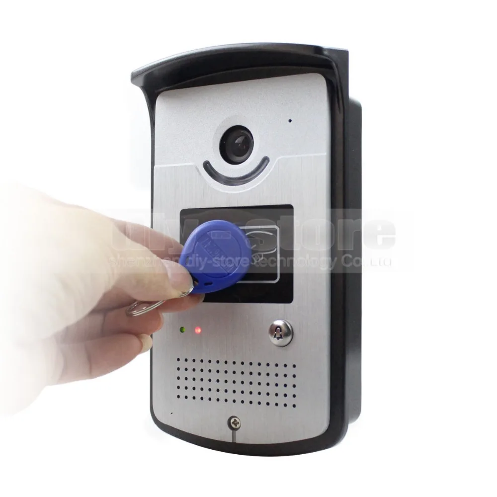 DIYSECUR 7 дюймов проводной видео дверной звонок домашний Интерком охранника системы RFID камера светодиодный ночного видения белый