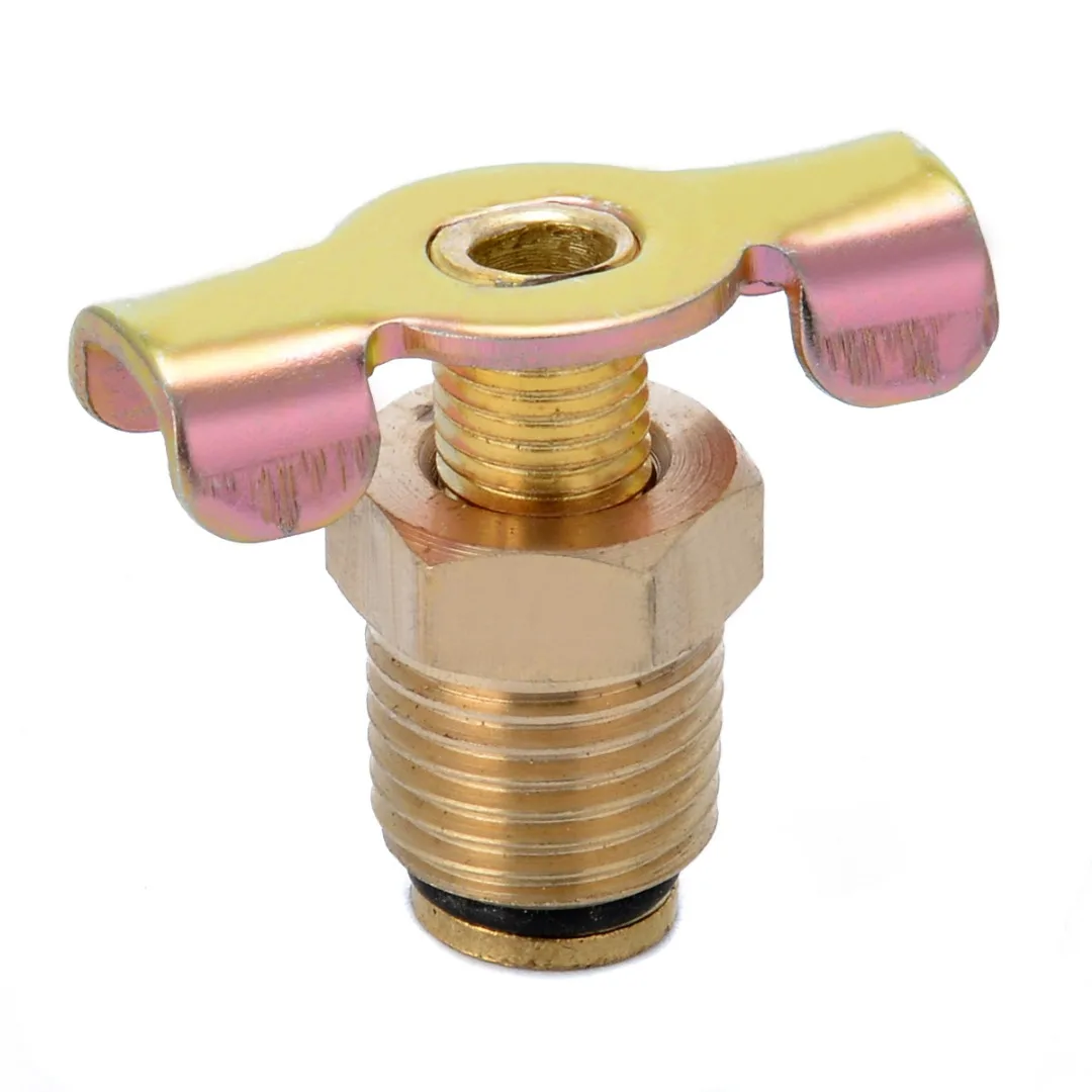 1pc Gold Tone Drain Valve 1/4