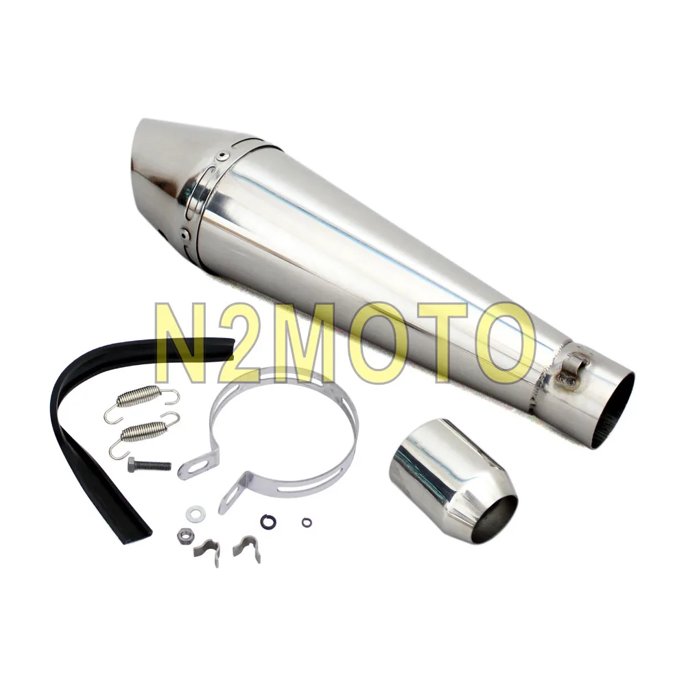 cheap Motorcycle Scooter Street Racing Bike Exhaust Muffler 38 51mm Exhaust Pipes Silencer with Db Killer for Harley Chopper Racer
