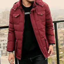 L-8XL хит зимнее мужское Новое Модное Длинное хлопковое пальто большого размера с капюшоном