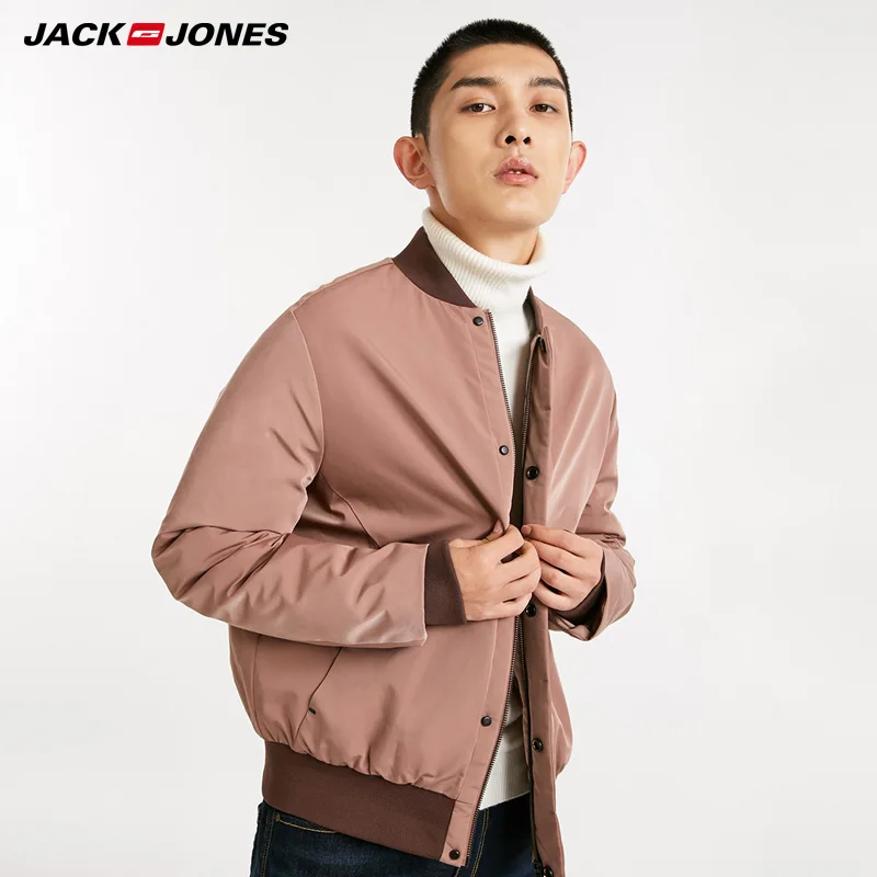 

JackJones Spring Summer New Men's Baseball Collar Short Biker Jacket| 218309522