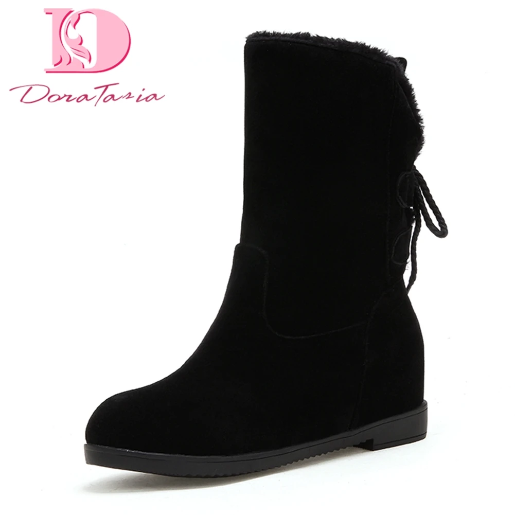 

Doratasia Brand new Large Size 34-43 comfort snow boots Hot Sale Warm Plush Winter Boots Woman Shoes Mid Calf Boots Shoes Women