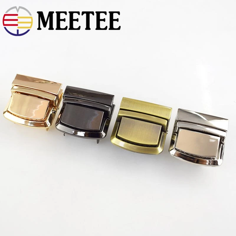 2/5 шт Meetee 3,5*5 см с металлическими заклепками; туфли-лодочки с поворотной блокировкой оснастки застежки застежка-Пряжка для Сумки из натуральной кожи кошелек сумки аппаратных аксессуаров сумка замки