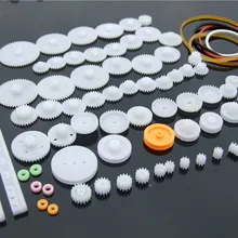 75 шт. в партии, пластиковая шестерня, стойка, шкив, ремень, Червячная Шестерня, одинарная и двойная передача, 8-56 зубьев