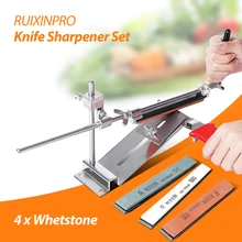 Ruixin Pro III Todo el Hierro de Acero Afilador de cuchillos Chef Profesional Cuchillo de Cocina Afilador Sistema Afilador Fix-ángulo 4 Whetston