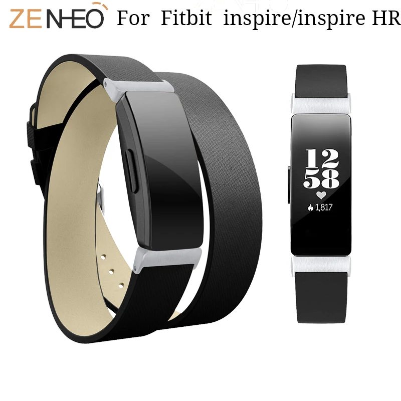 Для Fitbit Inspire HR кожаный ремешок для часов Двойной Браслет браслет умный аксессуары|Ремешки часов| |
