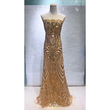 

2018 Latest Sequined French Nigerian Laces Fabric With Sequins Tulle African Laces Fabric Wedding African French Tulle Lace 30