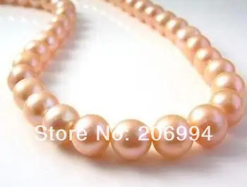 

wholesales designer 9-10mm freshwater pink pearl necklace 18" fashion jewelry,gift