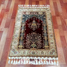 2,5 'x4' Красная Ваза Цветок Шелковый ковер в турецком стиле шелковый ковер с восточным рисунком декоративный ковер