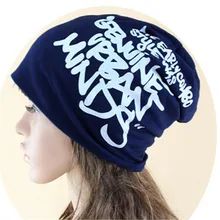 skull Beanie Warm Winter Ski Hat Baggy Slouchy Oversize cap words printing