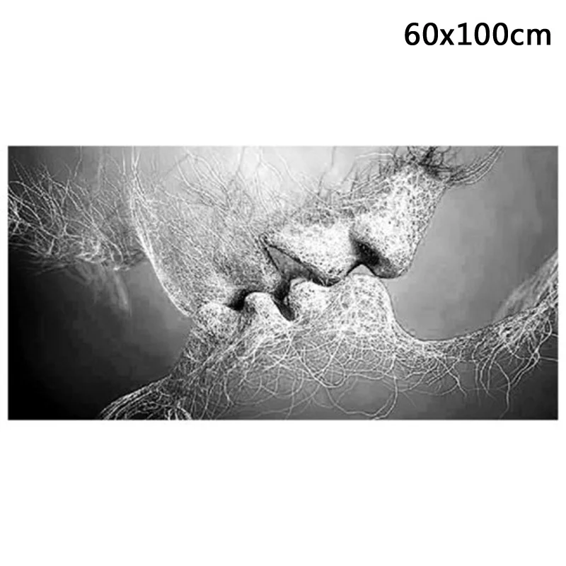 

Unframed Black White Love Kiss Modern Art Canvas Painting for Wall Decoration