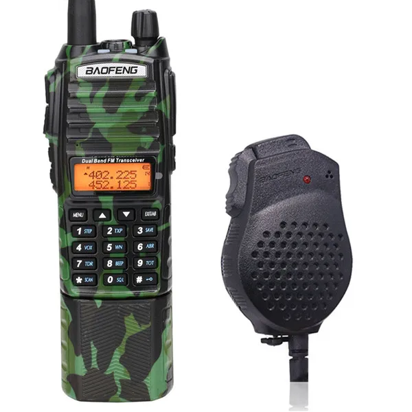 Baofeng UV-82 Plus Tri-power 8 Вт/4 Вт/1 Вт 3800 мАч батарея 2-PTT VHF UHF Двухдиапазонная U.S Army Tactical Ham Радио рация - Цвет: add speaker mic