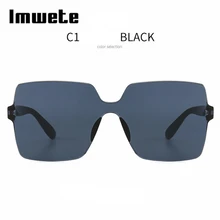 Imwete сиамские квадратные женские солнцезащитные очки, 15 цветов, женские брендовые дизайнерские градиентные солнцезащитные очки, Классические солнцезащитные очки без оправы
