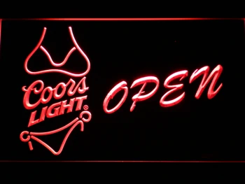 

050 Coors Light Bikini Beer OPEN Bar LED Neon Light Signs with On/Off Switch 20+ Colors 5 Sizes to choose