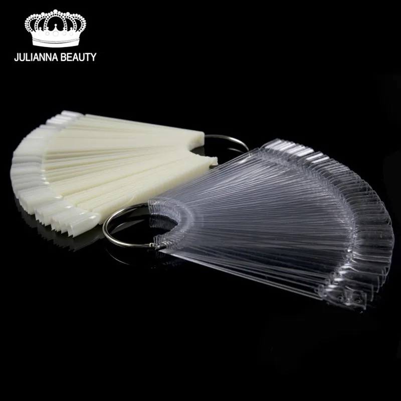 Natural Claro Plástico Unha Arte Dicas Varas Falsas Polonês Exibição Fan Board Prática Ferramentas Cor Pops 3*50 Pçs 3 High Quality Beleza e saúde