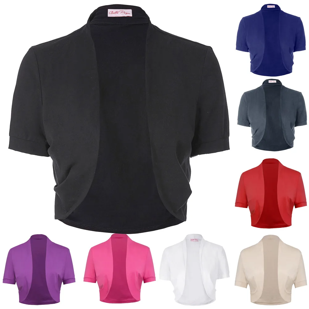 Belle Poque, женский жакет,, короткий рукав, черный БОЛЕРО, болеро, Casaco Feminino, тонкий, для женщин, открытый шов, женские пальто, верхняя одежда