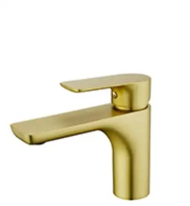 Твердый латунный Deaign настил дизайнерский смеситель матовый квадратный матовый золотой кран Ванная комната маленький смеситель для раковины BL709 - Цвет: low