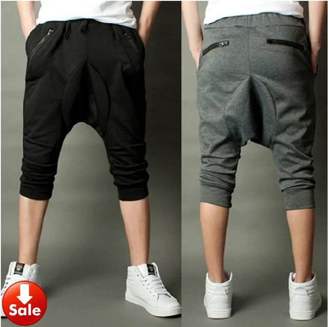 NEW Men Women Sporty Harem Baggy Hip Hop Dance Capri Shorts Sport Short ...