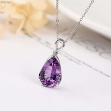gemstone jewelry wholesale classic 925 sterling silver natural purple crystal amethyst charm necklace pendant gemstone jewelry wholesale classic 925 sterling silver natural purple crystal amethyst charm necklace pendant