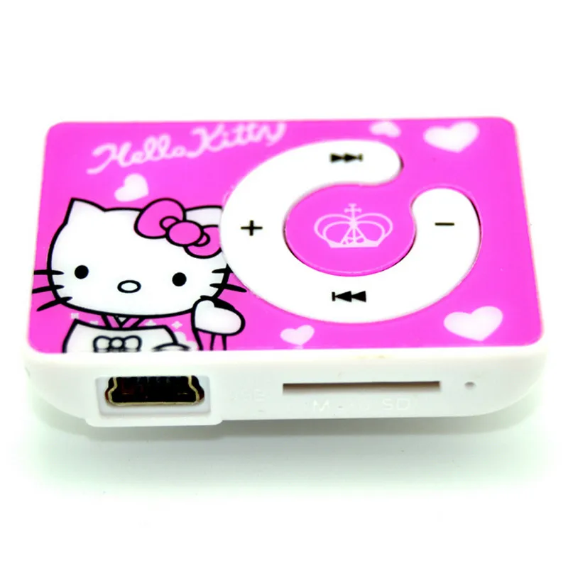 

Free Shipping Lowest Price Cartoon Hello Kitty MP3 Music Mini Clip Player With TF/SD Card Slot Support 8GB Memory