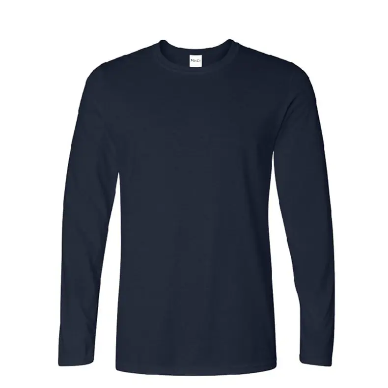 2018 New long Sleeve T shirts Men Spring Autumn Premium Cotton Casual Basic Male Tees Tops O-Neck Mens Clothing USA Size XS-XXL-02