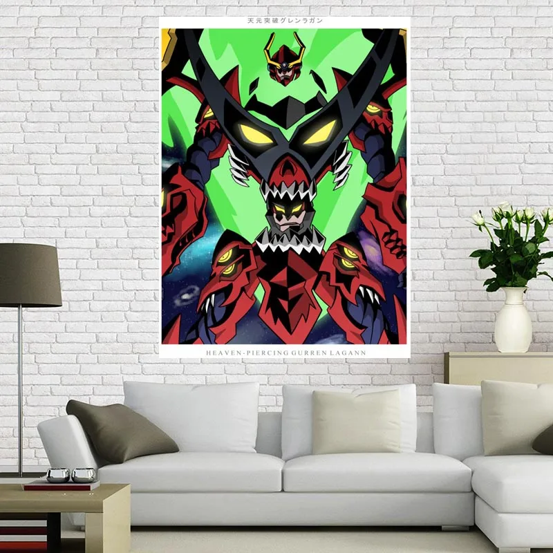 Стиль Гуррен Lagann на заказ шелк Холст 27X40 см 30x45 см DIY плакат лучший подарок для детской комнаты Прямая поставка - Цвет: 1