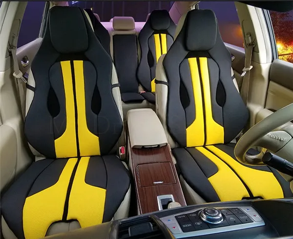 Чехол на сиденье автомобиля мягкая Передняя подушка для Ferrari Mercedes BMW Audi спортивный Модный интерьер Авто аксессуары красный синий белый желтый