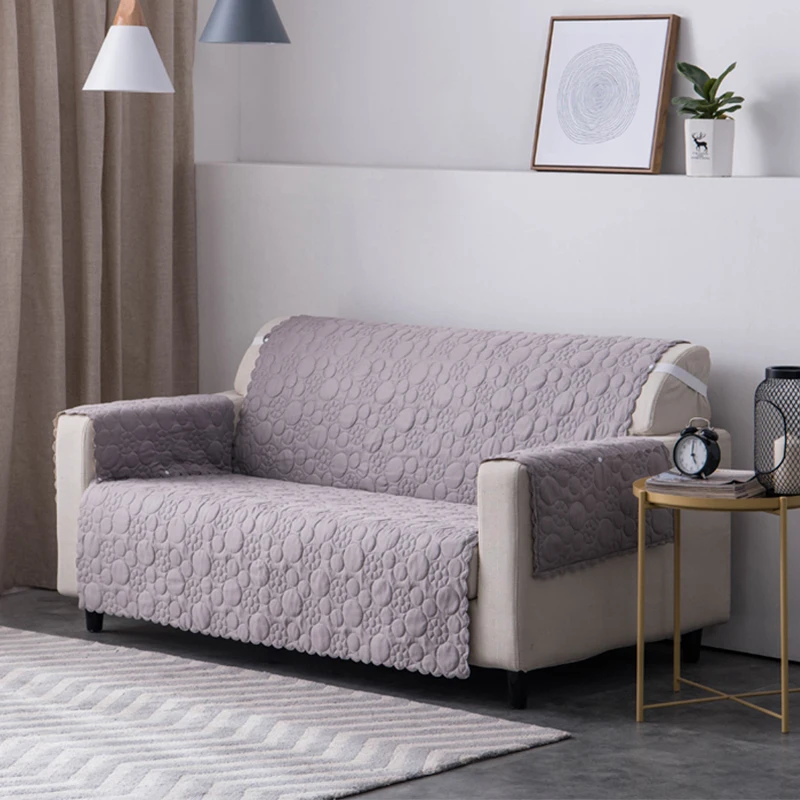 

3D Circle Pattern Quilted Cover for Sofa Living Room Couch Cover Coat Removable Dogs Pets Sofa Slipcover 1/2/3 Seat