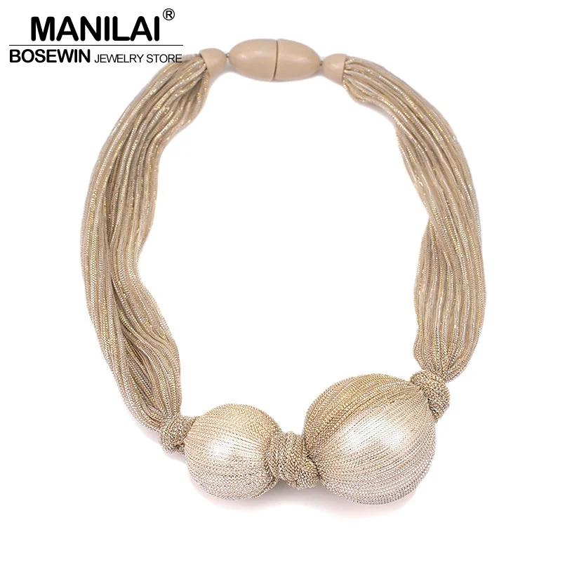 MANILAI Big Simulated Pearl Necklaces For Women 2019 Chunky Collar Choker Big Ball Pendant Necklace Statement Female Jewelry