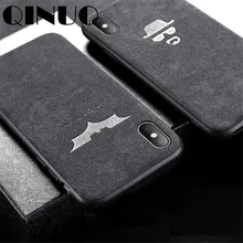 Чехол QINUO Magician Batman с логотипом Turn Fur для iPhone 11 Pro 6 6S 7 8 Plus X XS Max XR Suede Telefon Kilifi Cool Cover Coque