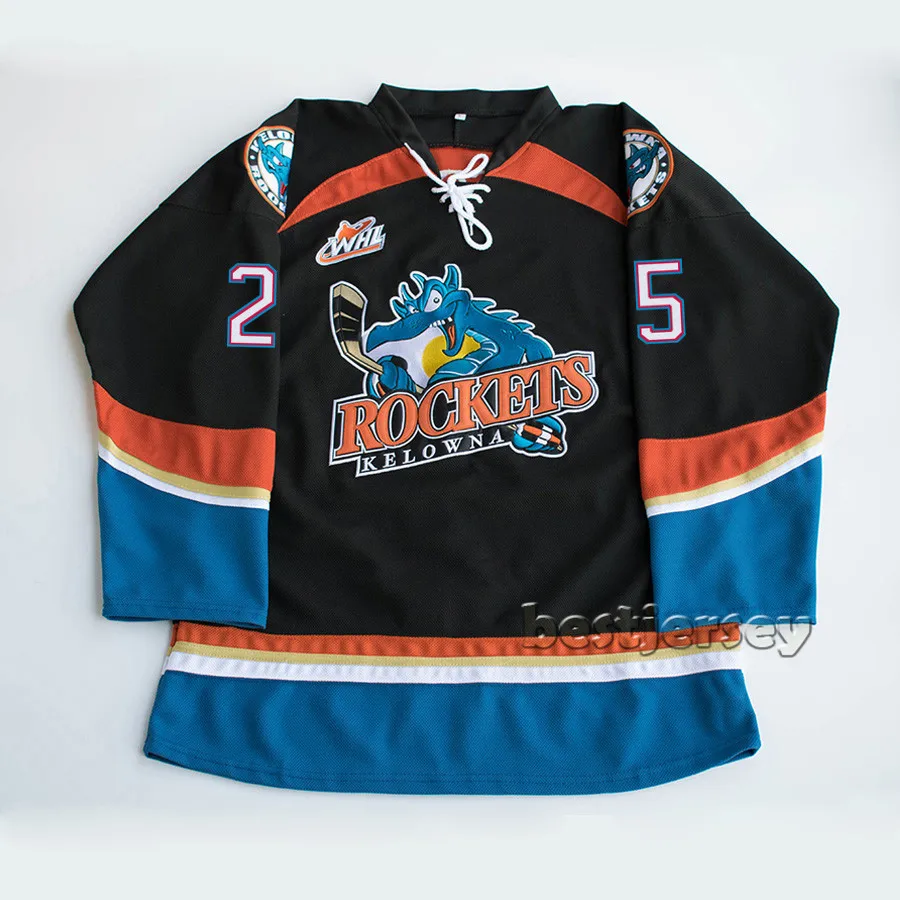 Kowell Kelowna Rockets 25 D J King Stitched Hockey Jerseyin Hockey