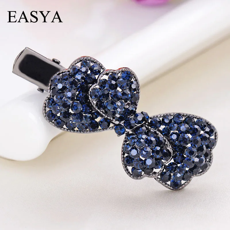 

EASYA 2018 New Arrival Rhinestone Women Bowknot Hairpin Fashion Sparkling Crystal Hair Accessories Hairwear Ornaments