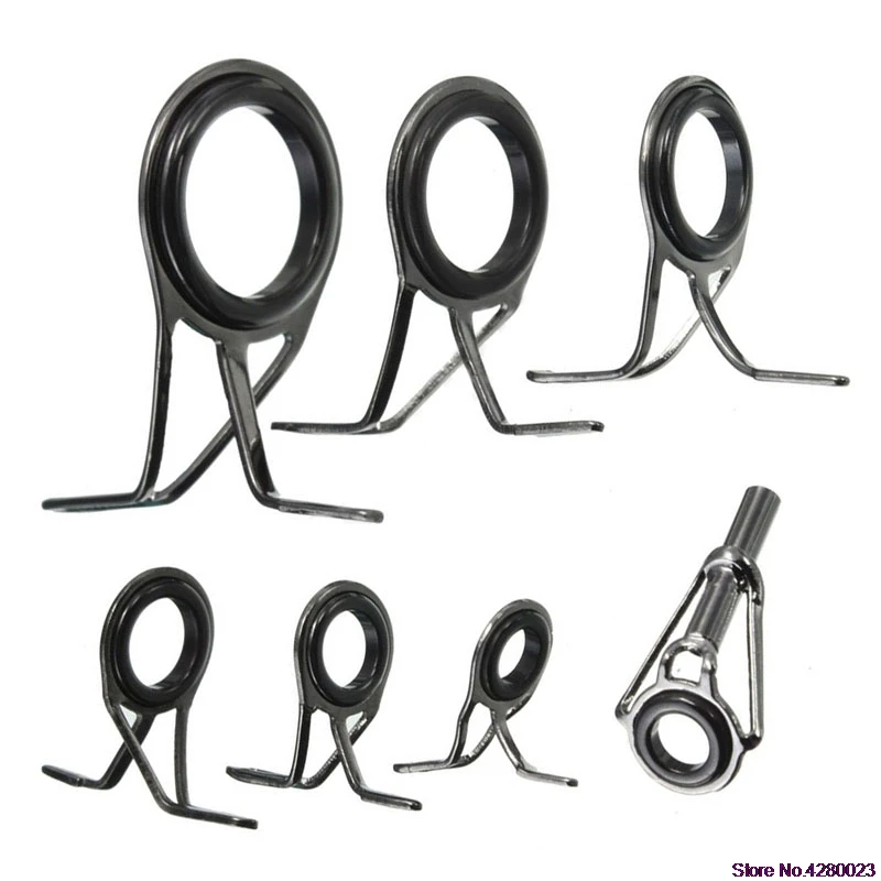 

2019 New 7Pcs/SET Mixed Size Fishing Top Rings Rod Pole Repair Kit Line Guides Eyes Sets