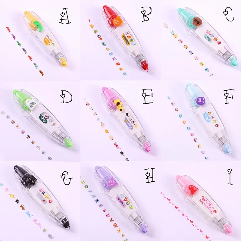 Bonito dos Desenhos Decorativo para as Crianças da Escola Fita Corretiva Papelaria Coréia Animados Kawaii Colorido Laço Diy 3 DIY Fita Corretiva papelaria Coréia Bonito Dos