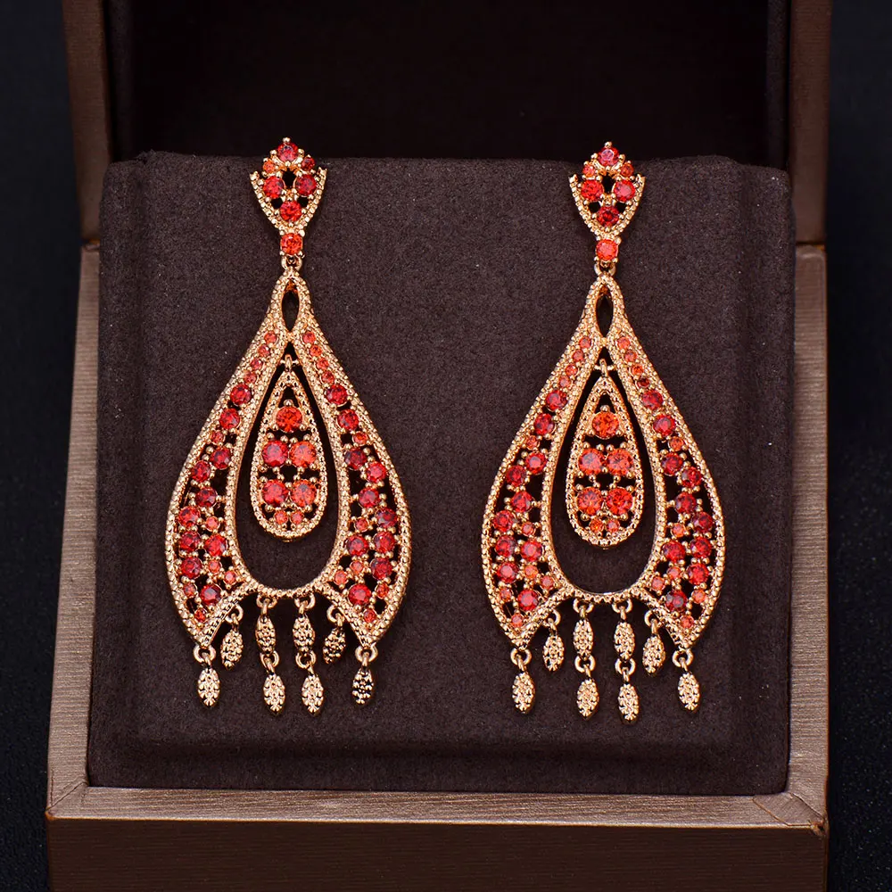 

GODKI Fashion Luxury Water Drop Cubic Zirconia Inlay Setting Trendy Night Out Wedding Party Anniversary Drop Earring