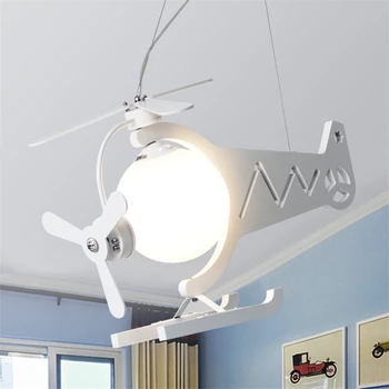 

Children Pendant Lamps Bedroom Wooden Airplane Pendant Lights Led White/color Lighting Boy Girl Room Decorate Hanging Lamps Gift