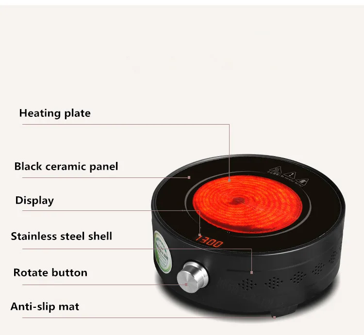 Электрическая плита Отсутствие радиации для кипячения воды индукции Плита 220V страшные горячую поверхность Электрический Керамика Индукционная мини-плита