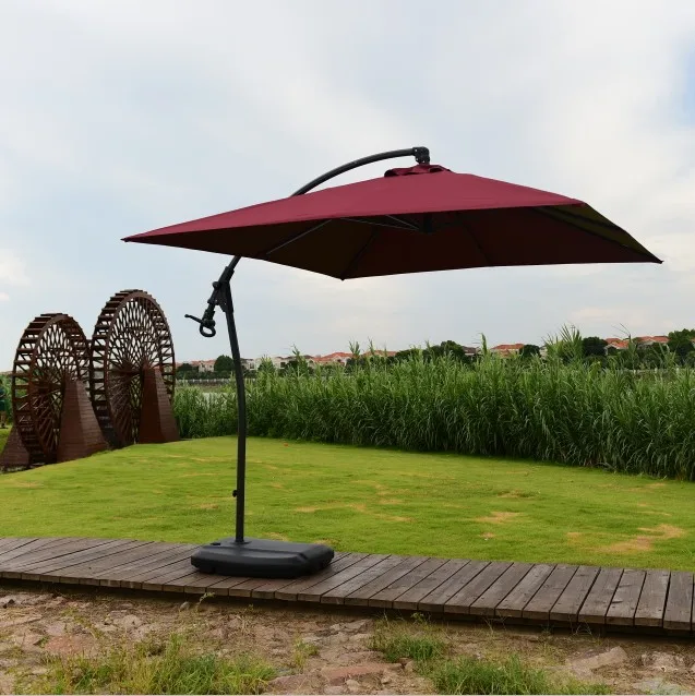Outdoor patio umbrellas Rome umbrella large Roman side remote control lightslight bulbs for