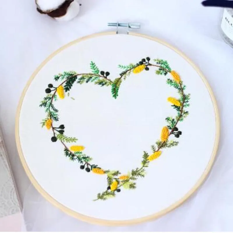 

Flower Printed DIY Embroidery Kit for Beginner Needlework Cross Stitch Series Sets Handmade Craft Sewing Painting Home Decor