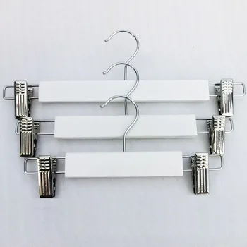 

White Wooden Pants Skirt Bottom Hanger, 3 Sizes for Adults, Kids and Baby (50 pieces/ lot)