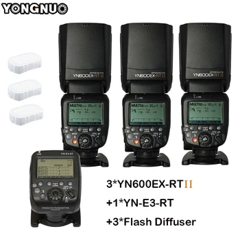 

3pcs YONGNUO Flash Speedlite YN600EX-RT II Auto TTL HSS + Transmitter Controller YN-E3-RT for Canon 5D3 5D2 7D II 6D 70D 60D DHL