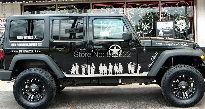 1PC Car Body Door Hood Stickers Car Vinyl Army Go Ahead Decals for Jeep Offroad