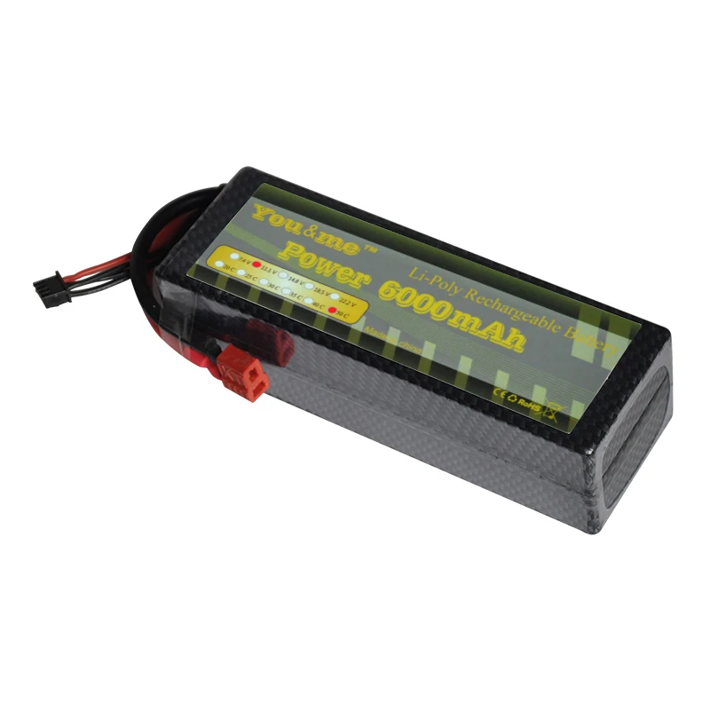

YouMe Hard Case Lipo 3S Battery 11.1V 6000mah 50C W Tconnector Strap AB Buckle for RC Traxxas Car Boat Helicopter Quadcopter