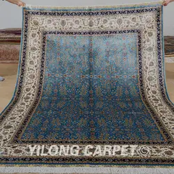 Yilong 5,9 'x8. 2' Античная hand made персидский ковер Тебриз темно-синие ручной работы турецкий ковер (0757)