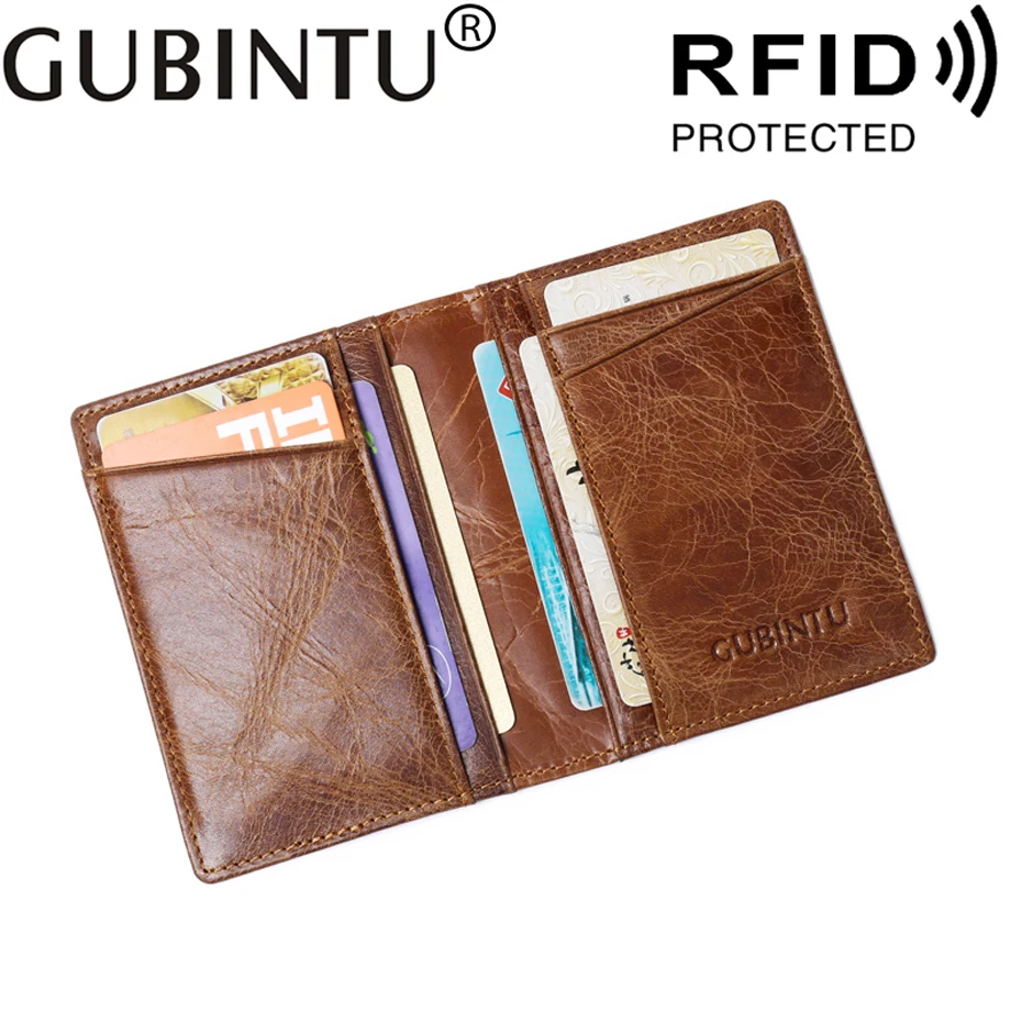 

Porte Carte Genuine Leather For Business ID Bank Credit RFID Card Holder Men Wallet Purse Case Male Bag Cover Pocket Cardholder