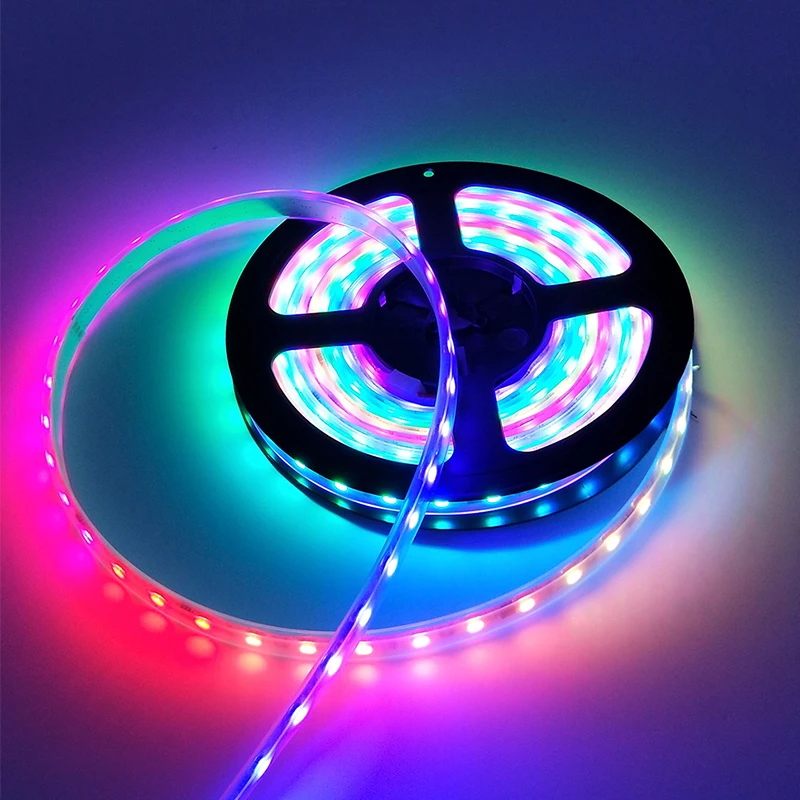 

DC12V WS2811 led strip 5m 30/60 leds/m,IP30/67 ws2811 ic/meter, white Black PCB, 2811 led strip changeable Digital