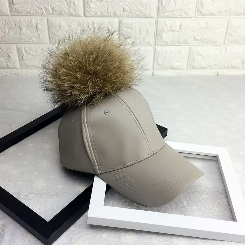 Boné de Beisebol de Pele Boné de Couro Bonés de Osso Maershei Moda Feminina Real Quente Casual Sweer Menina Chapéu Snapback Pom Hip Hop 3 Acessórios da Moda