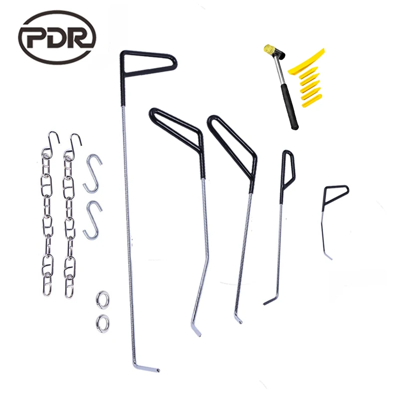 

PDR Hook Push Rod Spring Steel Rods Hammer Tools Dent Removal Car Body Repair Kit Hail Damage Repair DHL/TNT/SPSR Free Shipping